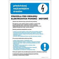 Značka Pravidla pro obsluhu elektrických pohonů (motorů)